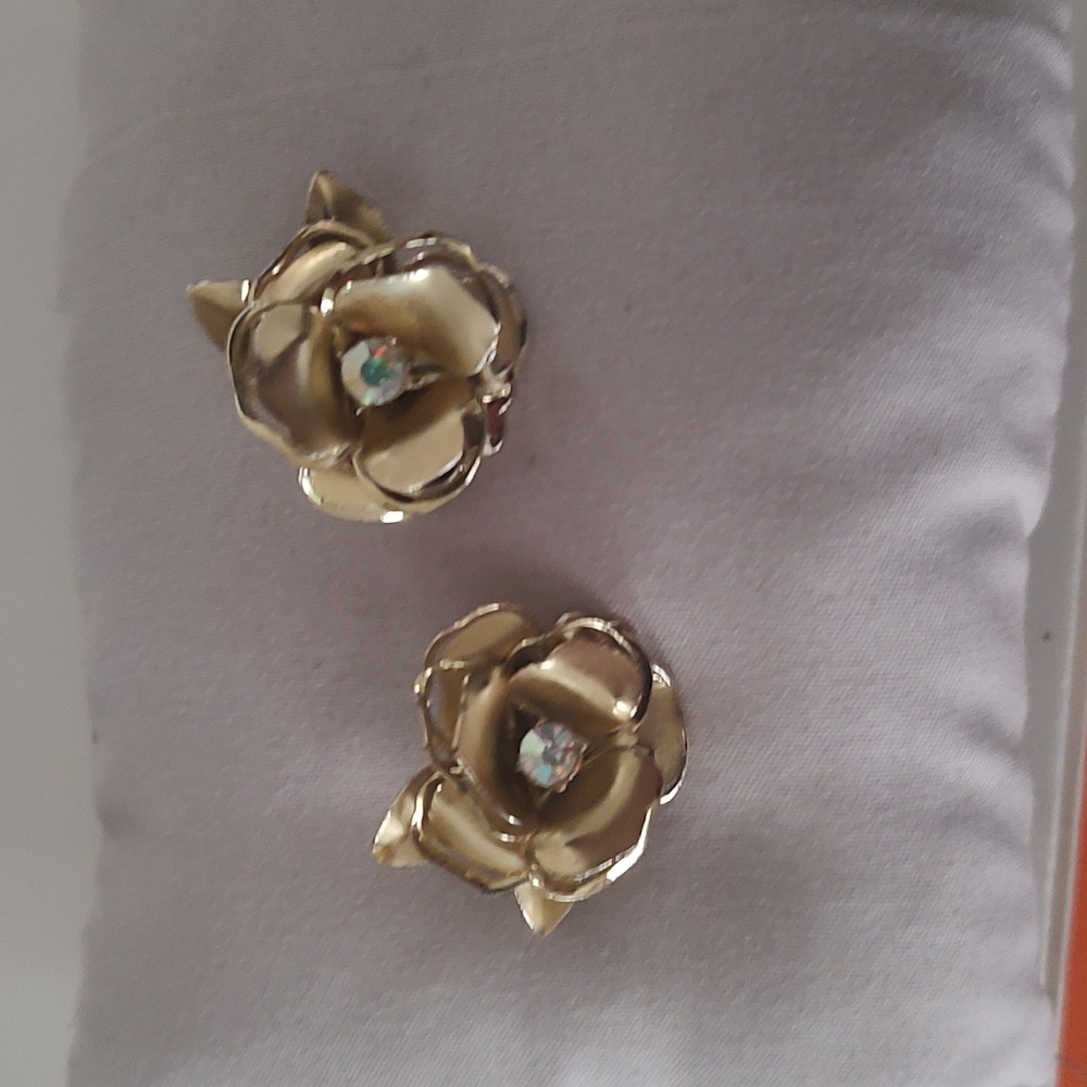 Coro Vintage Slip-on Earrings Gold Tone